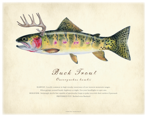 16" x 20" Buck Trout Giclée Print
