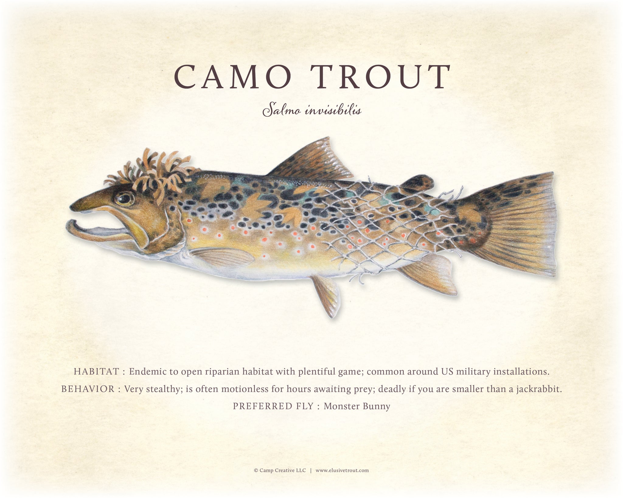 Camo Trout Giclee Print