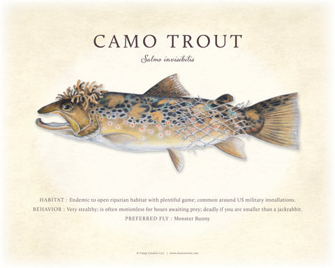 Camo Trout Giclee Print