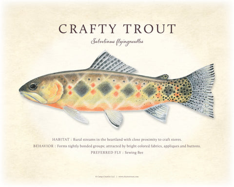 Crafty Trout Giclee Print