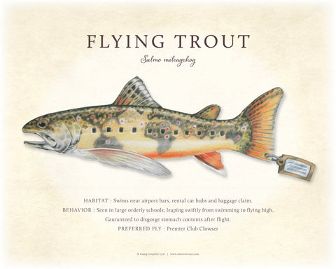 Flying Trout Giclee Print