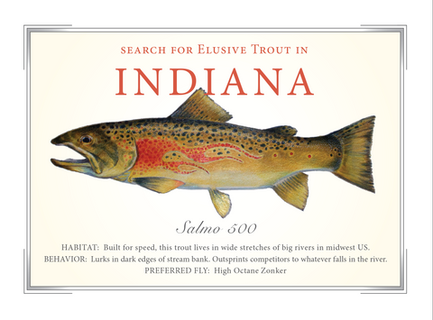 Indiana State Trout Card