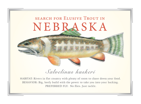 Nebraska State Trout Card