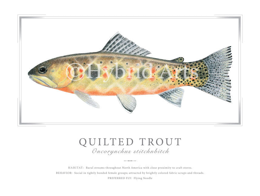 Quilted Trout Print