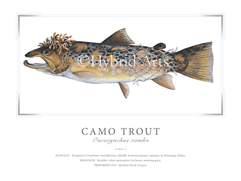 Camo Trout Print